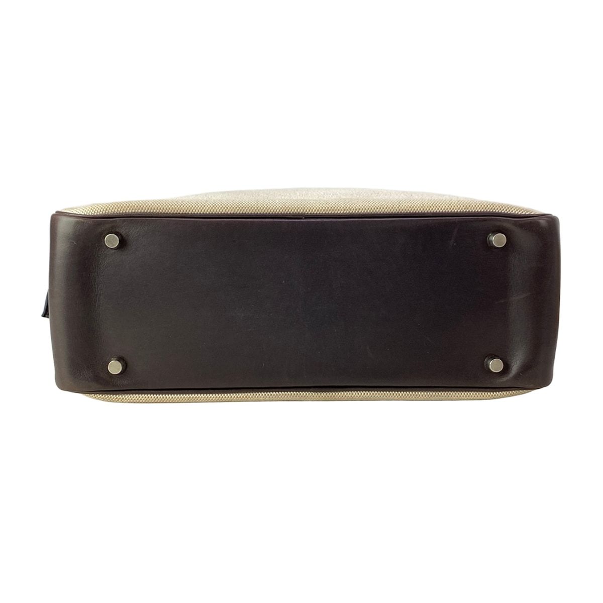 Hermes Handbag Plume 32 Ivory Dark Brown Silver — view 5