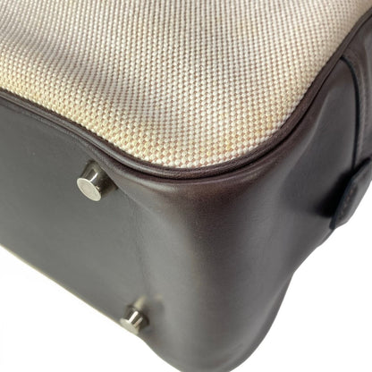 Hermes Handbag Plume 32 Ivory Dark Brown Silver — view 7