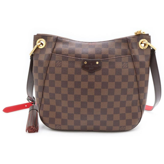Louis Vuitton Damier Southbank Shoulder Bag Brown Leather Gold
