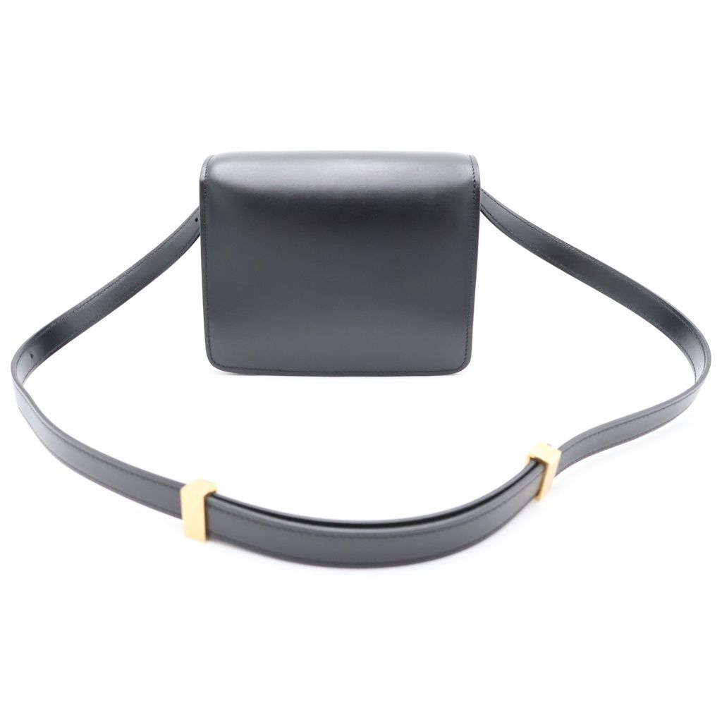 Celine Classic Box Mini Shoulder Bag Black Leather Gold — view 2