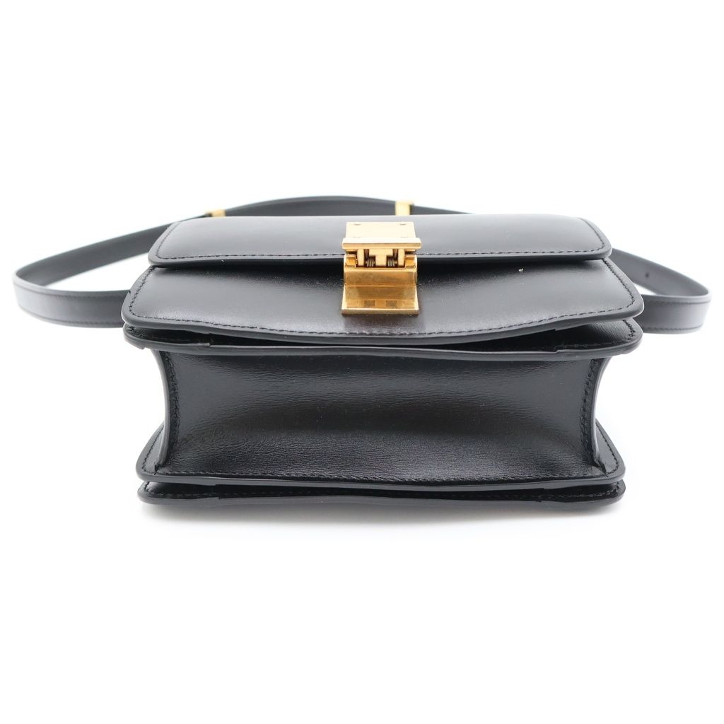 Celine Classic Box Mini Shoulder Bag Black Leather Gold — view 4