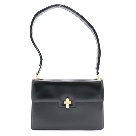 Gucci Turnlock Shoulder Bag Black Leather Gold