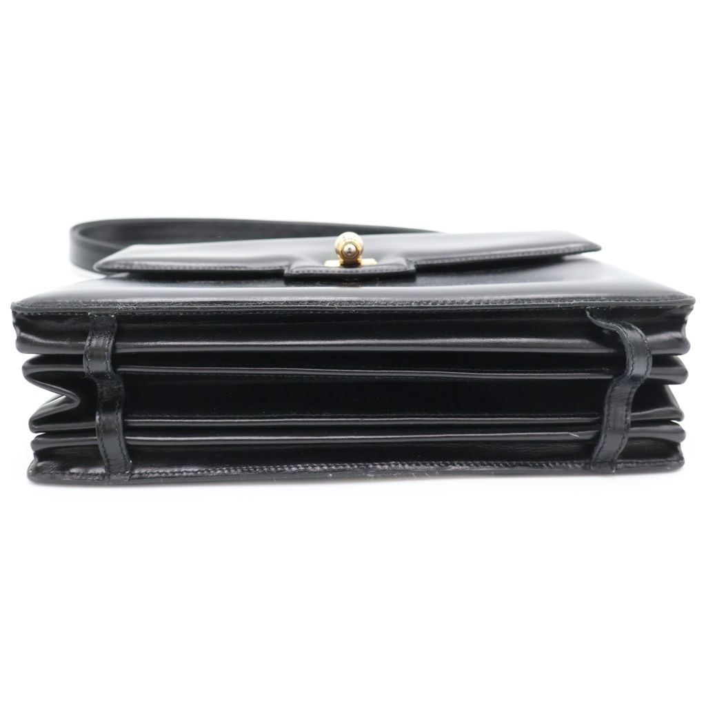 Gucci Turnlock Shoulder Bag Black Leather Gold — view 4