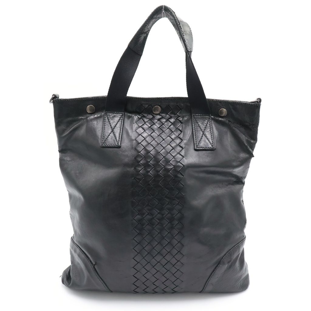 Bottega Veneta Intrecciato Tote Black Leather