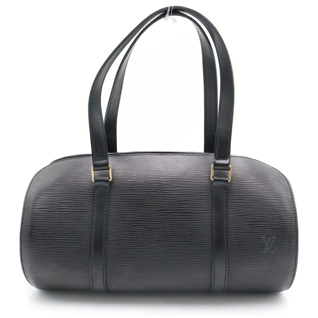 Louis Vuitton Epi Souflo Handbag Black Noir Leather Gold