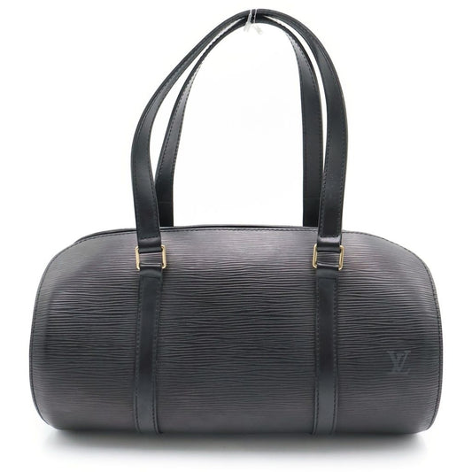 Louis Vuitton Epi Souflo Handbag Black Noir Leather Gold