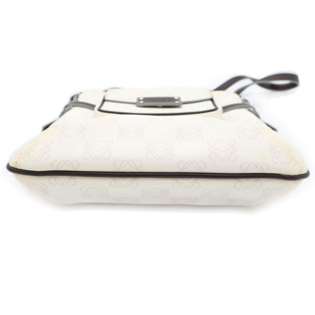 Loewe Anagram Shoulder Bag White Brown Leather Silver — view 4