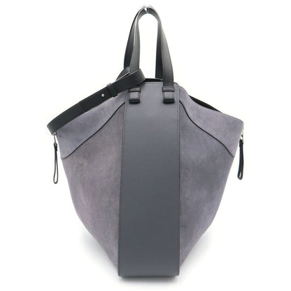 Loewe Hammock Suede Combination Shoulder Bag Gray Leather Silver — view 2