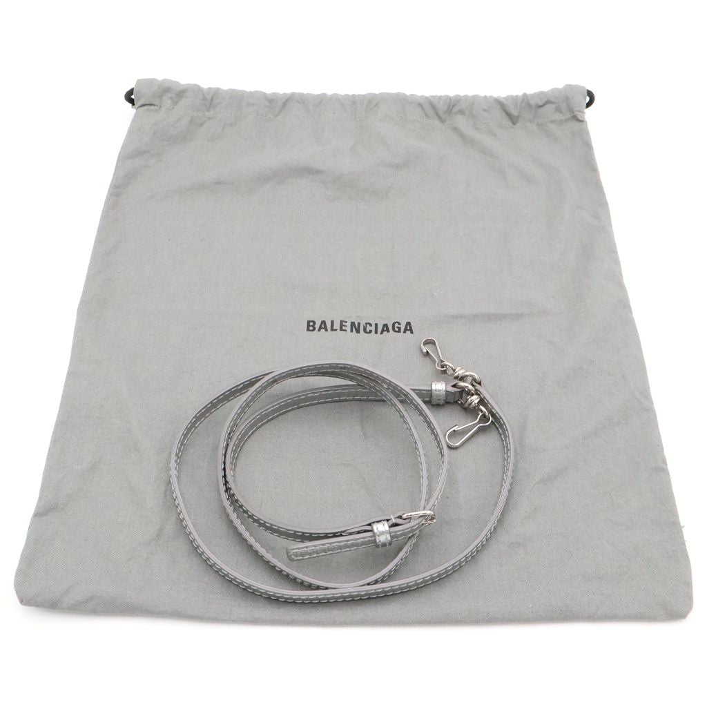 Balenciaga Shopping Tote Xxs Shoulder Bag Mini Gray Silver Leather — view 7