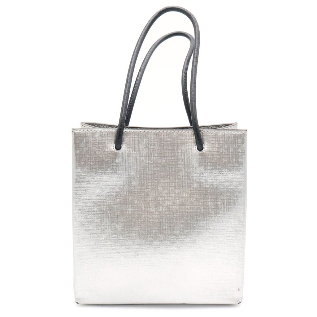 Balenciaga Shopping Tote Xxs Shoulder Bag Mini Gray Silver Leather — view 2