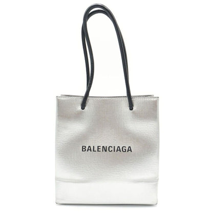 Balenciaga Shopping Tote Xxs Shoulder Bag Mini Gray Silver Leather