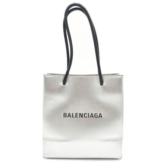 Balenciaga Shopping Tote Xxs Shoulder Bag Mini Gray Silver Leather
