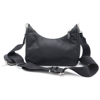 Prada Re Edition Re-Nylon Shoulder Bag Black Silver — view 2