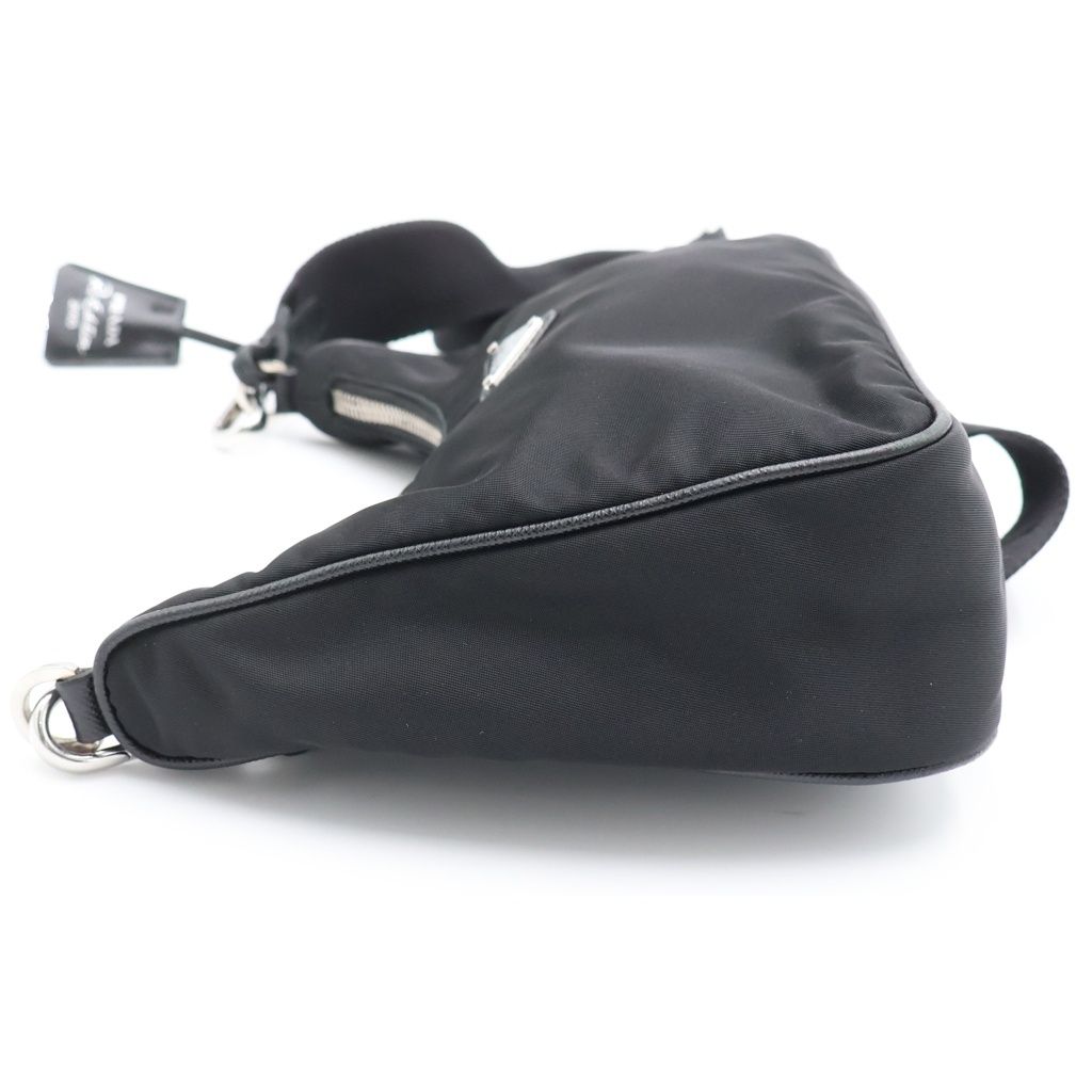 Prada Re Edition Re-Nylon Shoulder Bag Black Silver — view 3
