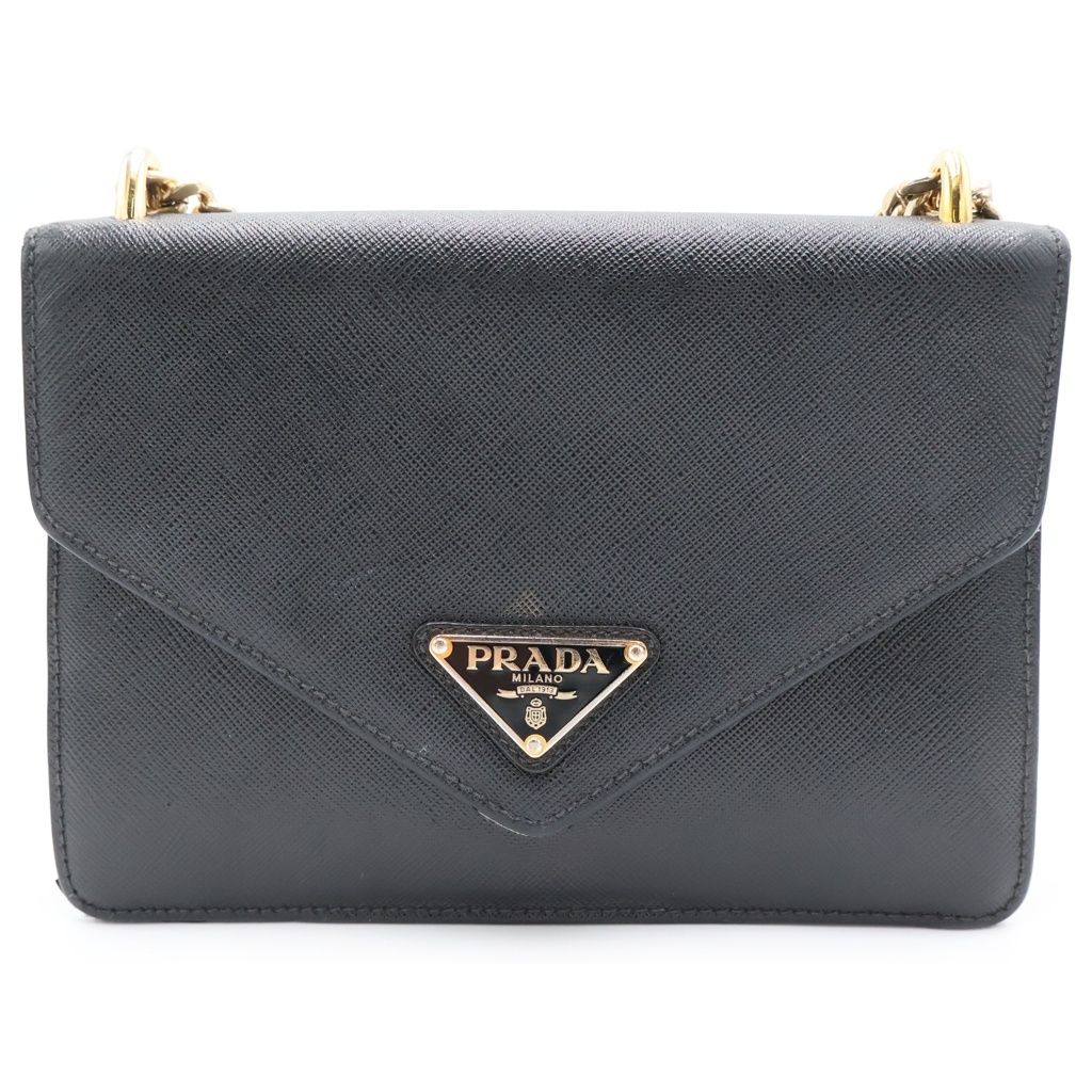 Prada Saffiano Leather Shoulder Bag Black