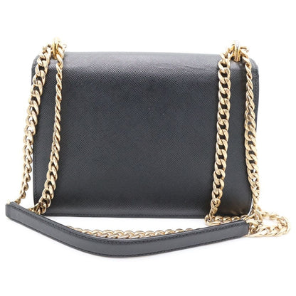 Prada Saffiano Leather Shoulder Bag Black — view 2
