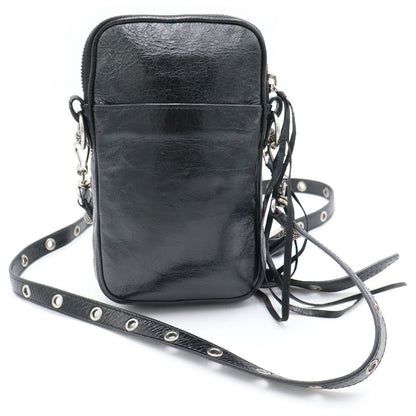 Balenciaga le Cagole Leather Shoulder Bag Phone Pouch Black — view 2