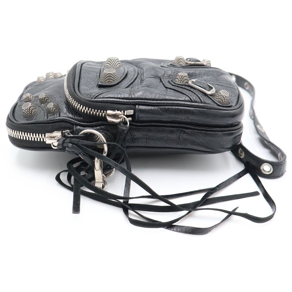 Balenciaga le Cagole Leather Shoulder Bag Phone Pouch Black — view 3