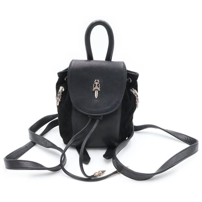 Chrome Hearts Mini Iggy Backpack Mini Suede Leather Dagger Black