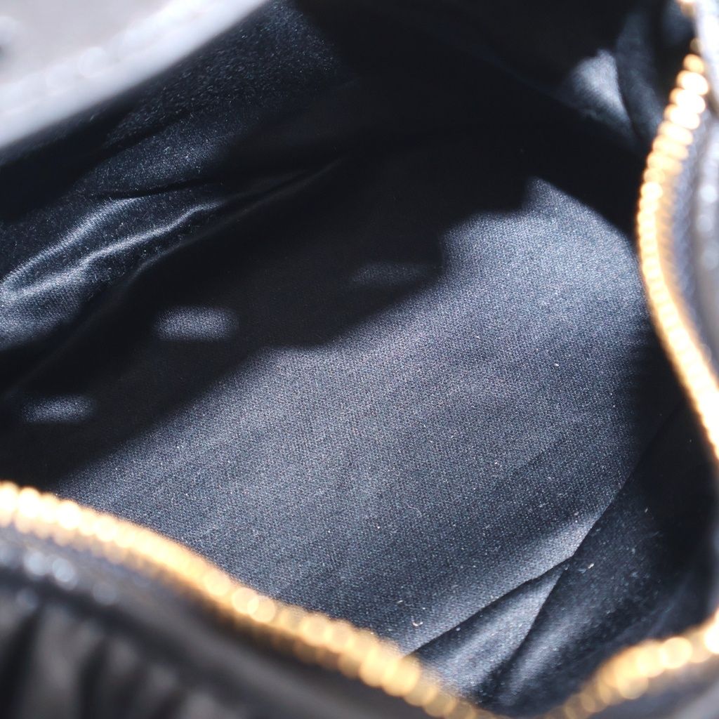 Miu Miu Matelasse Leather Mini Shoulder Bag Black Gold — view 5