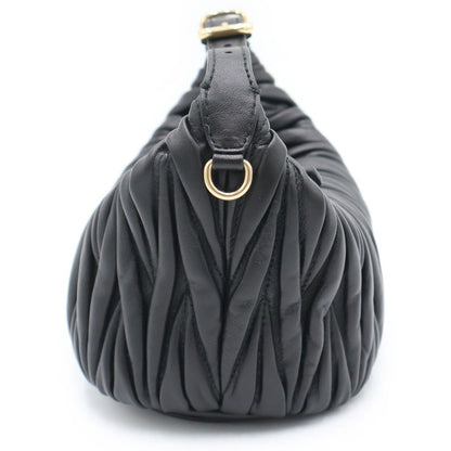 Miu Miu Matelasse Leather Mini Shoulder Bag Black Gold — view 3