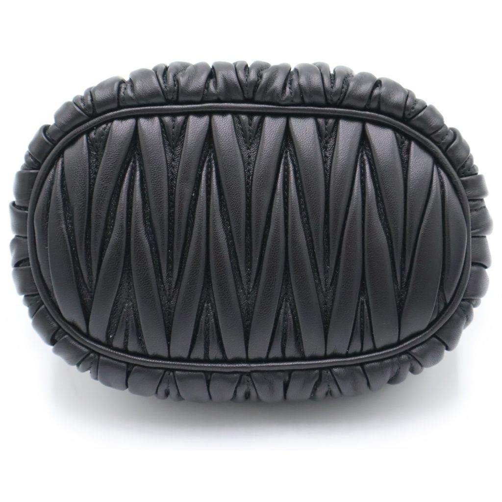 Miu Miu Matelasse Leather Mini Shoulder Bag Black Gold — view 4