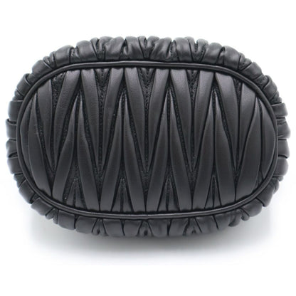 Miu Miu Matelasse Leather Mini Shoulder Bag Black Gold — view 4