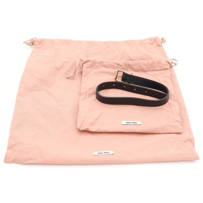 Miu Miu Matelasse Leather Mini Shoulder Bag Black Gold — view 6