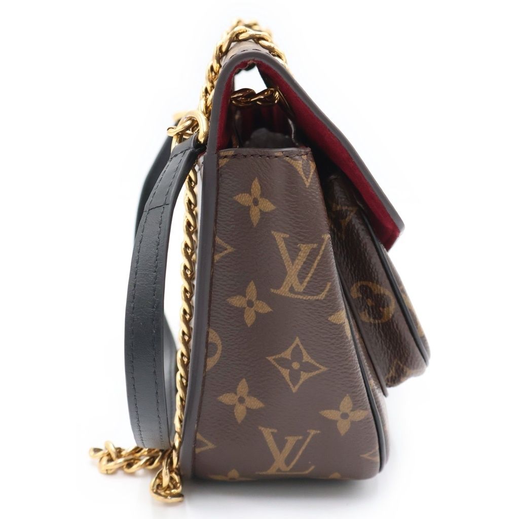 Louis Vuitton Monogram Passi Chain Shoulder Bag Brown Black Leather Gold — view 3