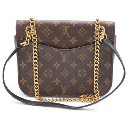 Louis Vuitton Monogram Passi Chain Shoulder Bag Brown Black Leather Gold — view 2