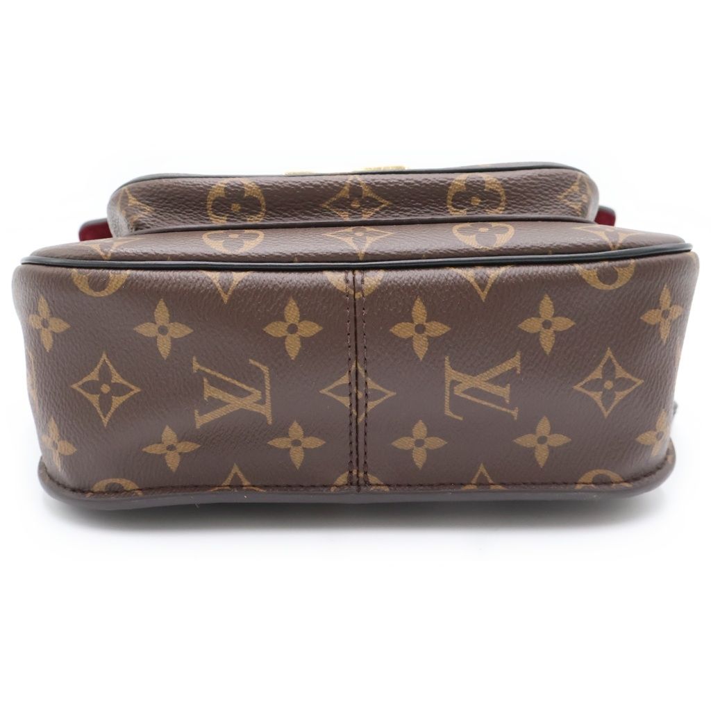 Louis Vuitton Monogram Passi Chain Shoulder Bag Brown Black Leather Gold — view 4