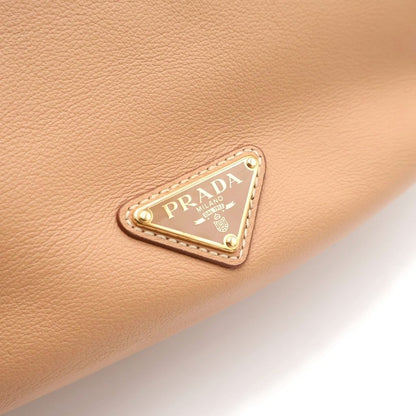 Prada Demil Large Cross Belt Bag Beige Leather Gold — view 6