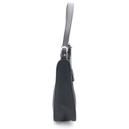 Prada Re Edition One Mini Shoulder Bag Black Nylon Leather Silver — view 3