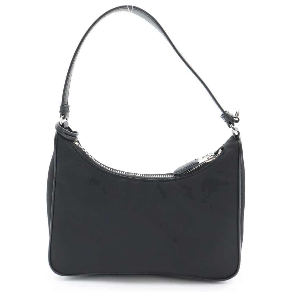 Prada Re Edition One Mini Shoulder Bag Black Nylon Leather Silver — view 2
