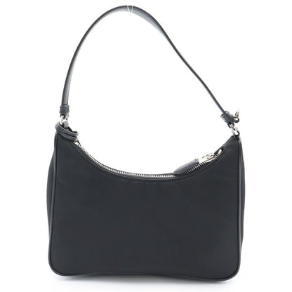 Prada Re Edition One Mini Shoulder Bag Black Nylon Leather Silver — view 2