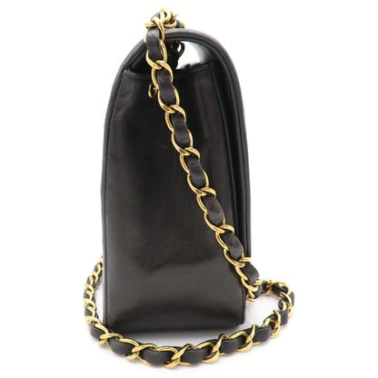 Chanel Diana 25 Chain Shoulder Bag Quilted Black Lambskin Gold — view 3