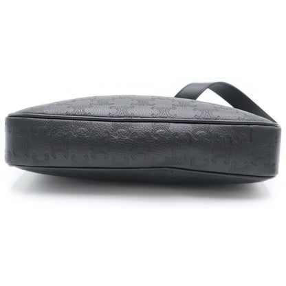 Celine Triomphe Horizontal Messenger Bag Black Leather Silver — view 4