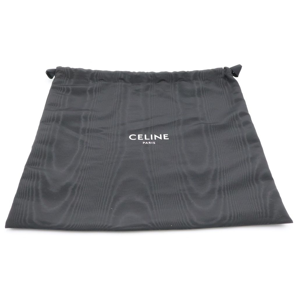Celine Triomphe Horizontal Messenger Bag Black Leather Silver — view 6