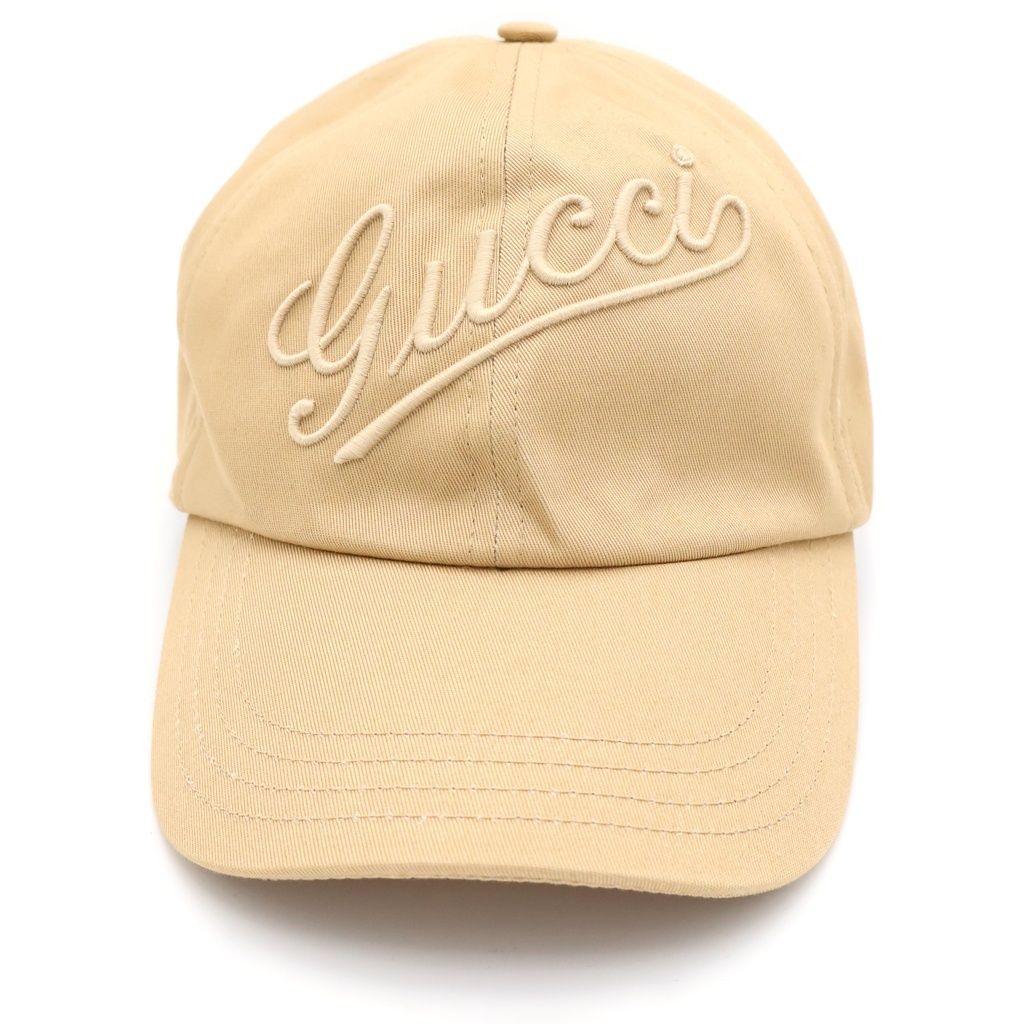 Gucci Logo Embroidery 6 Panel Baseball Cap Hat Beige — view 4