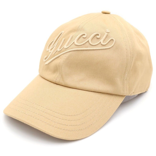Gucci Logo Embroidery 6 Panel Baseball Cap Hat Beige