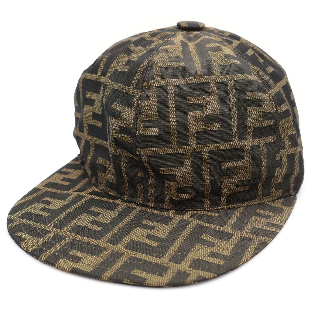 Fendi Zucca Allover Pattern Baseball Cap Hat Brown