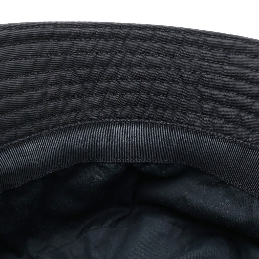 Prada Tessuto Triangle Plate Bucket Hat Black — view 6