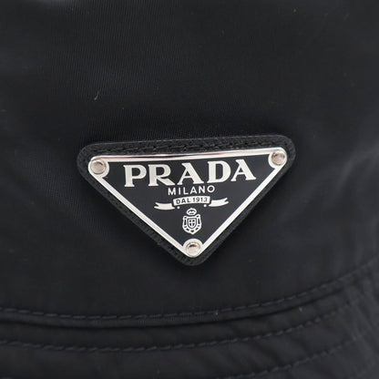Prada Tessuto Triangle Plate Bucket Hat Black — view 5