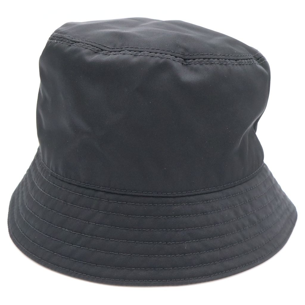 Prada Tessuto Triangle Plate Bucket Hat Black — view 2