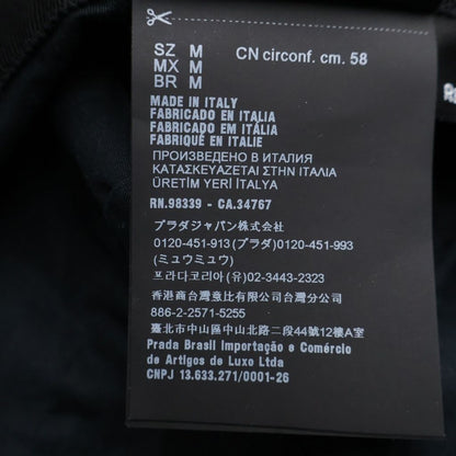 Prada Tessuto Triangle Plate Bucket Hat Black — view 8
