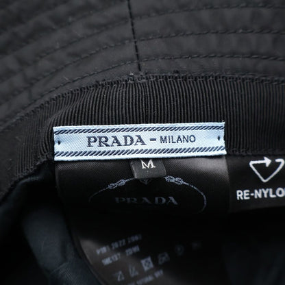 Prada Tessuto Triangle Plate Bucket Hat Black — view 7