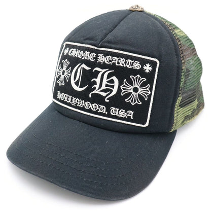 Chrome Hearts CH Patch Camouflage Trucker Mesh Cap Black Green