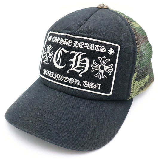 Chrome Hearts CH Patch Camouflage Trucker Mesh Cap Black Green