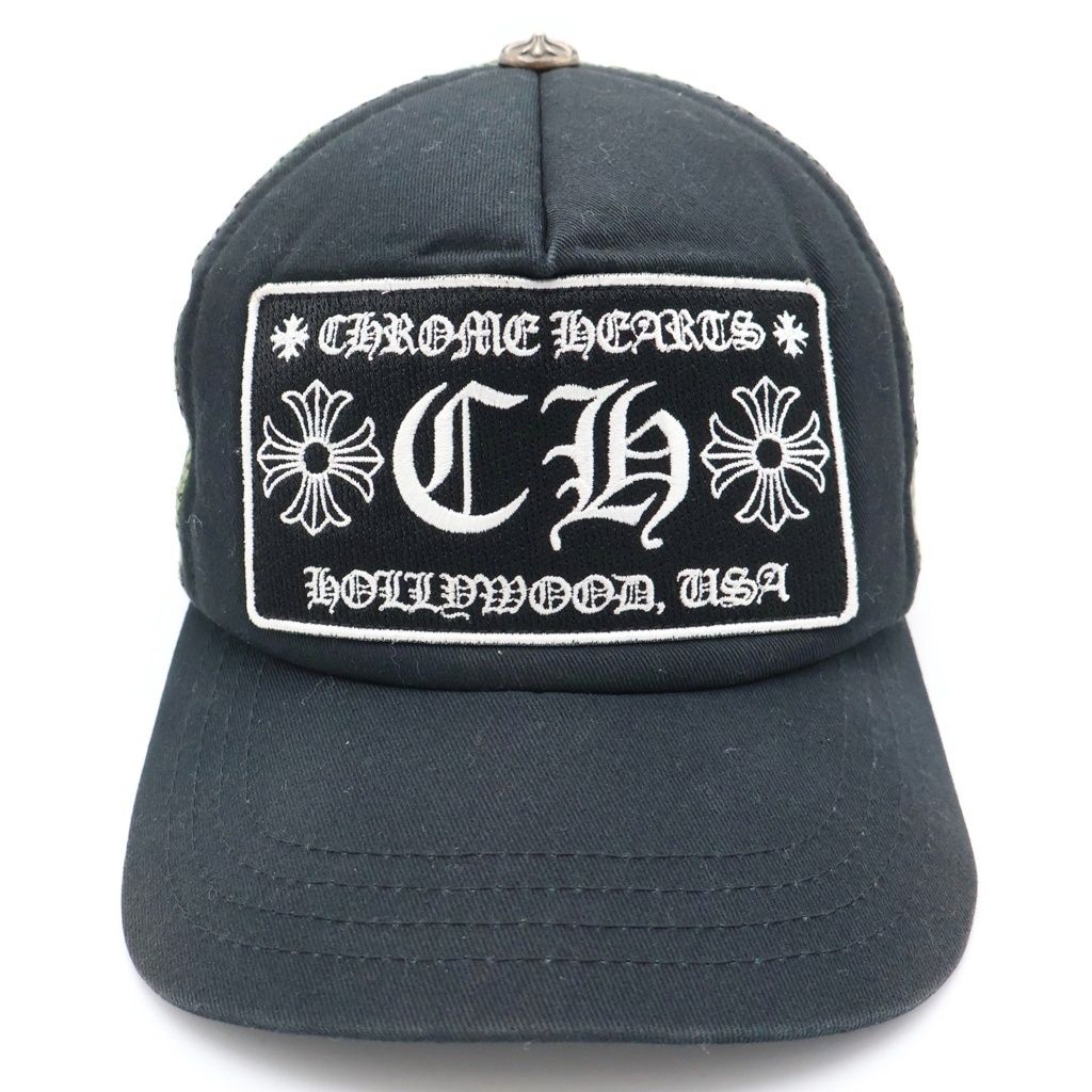 Chrome Hearts CH Patch Camouflage Trucker Mesh Cap Black Green — view 4