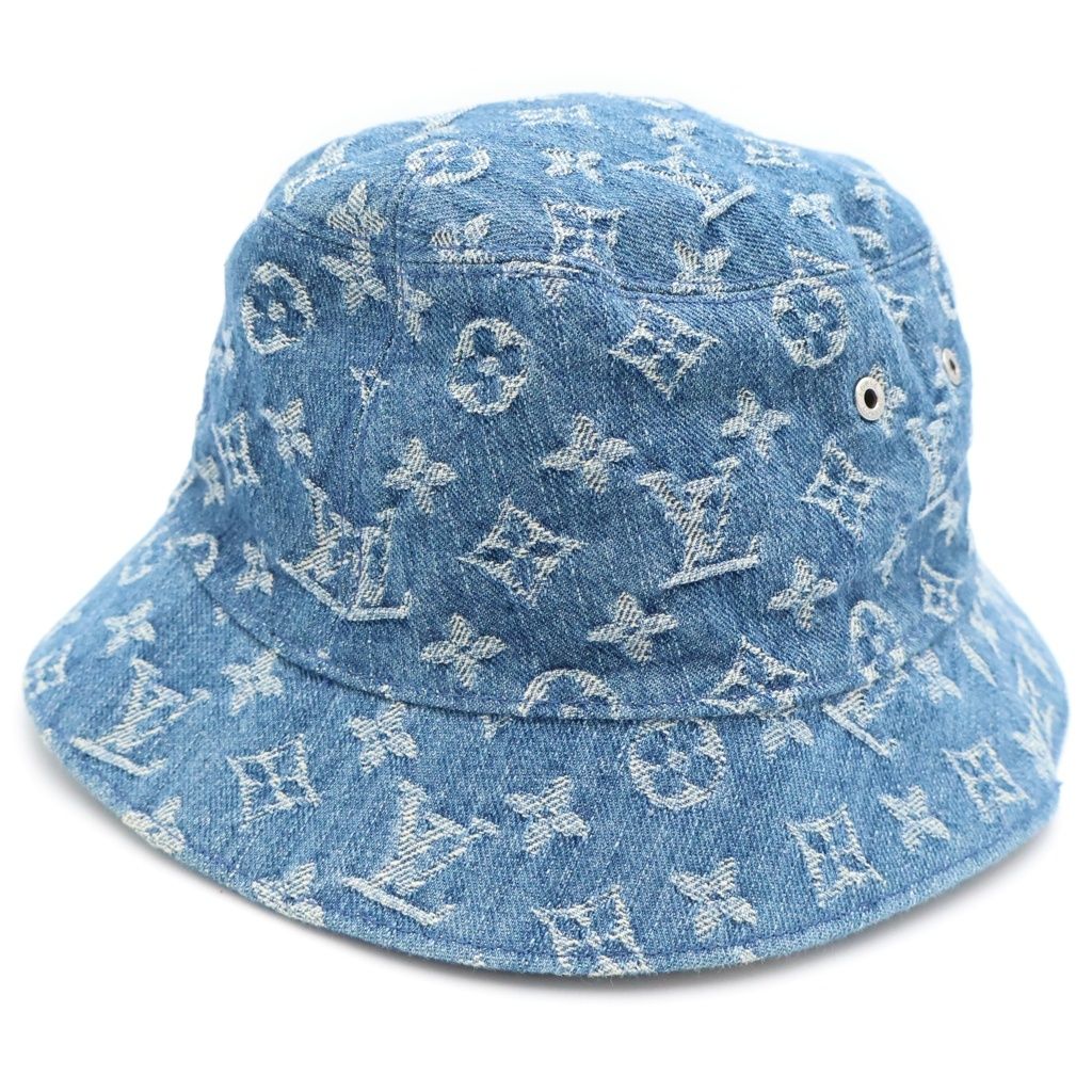 Louis Vuitton Monogram Essential Reversible Bucket Hat Indigo